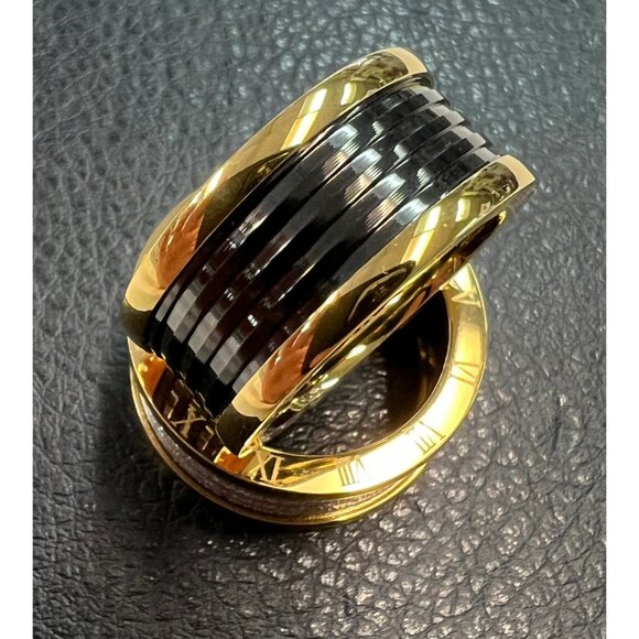 Retro Stainless Steel Rings Unisex Exotic Roman Numerals - Picture 2 of 3